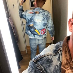 Custom painted jean jacket